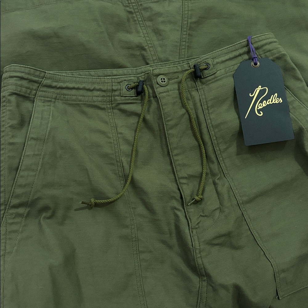 🫒 Needles Japan Olive Fatigue Skirt Unisex Size 34 🫒 - Picture 3 of 14